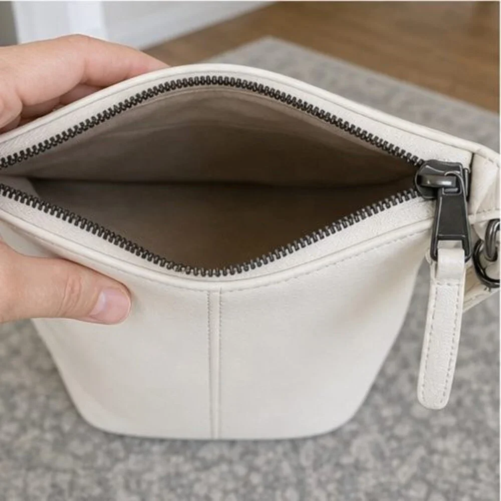 Cognac Pebbled Crossbody Bag